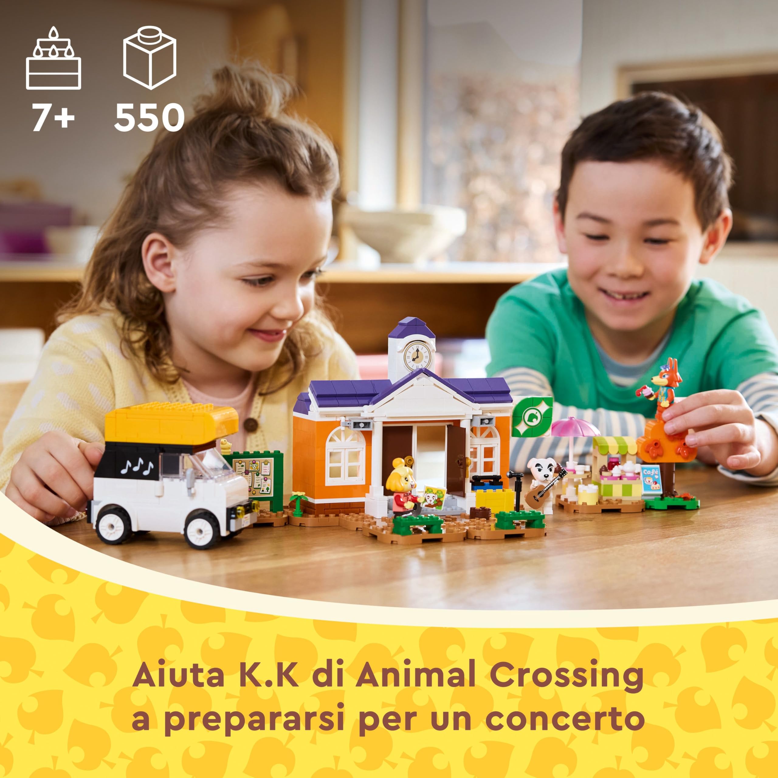 LEGO Animal Crossing Concerto in Piazza con K.K., Casa Giocattolo, Caffè e Veicolo da Costruire Ispirati al Videogioco, Giochi Creativi per Bambine e Bambini da 7 Anni, Idea Regalo di Compleanno 77052
