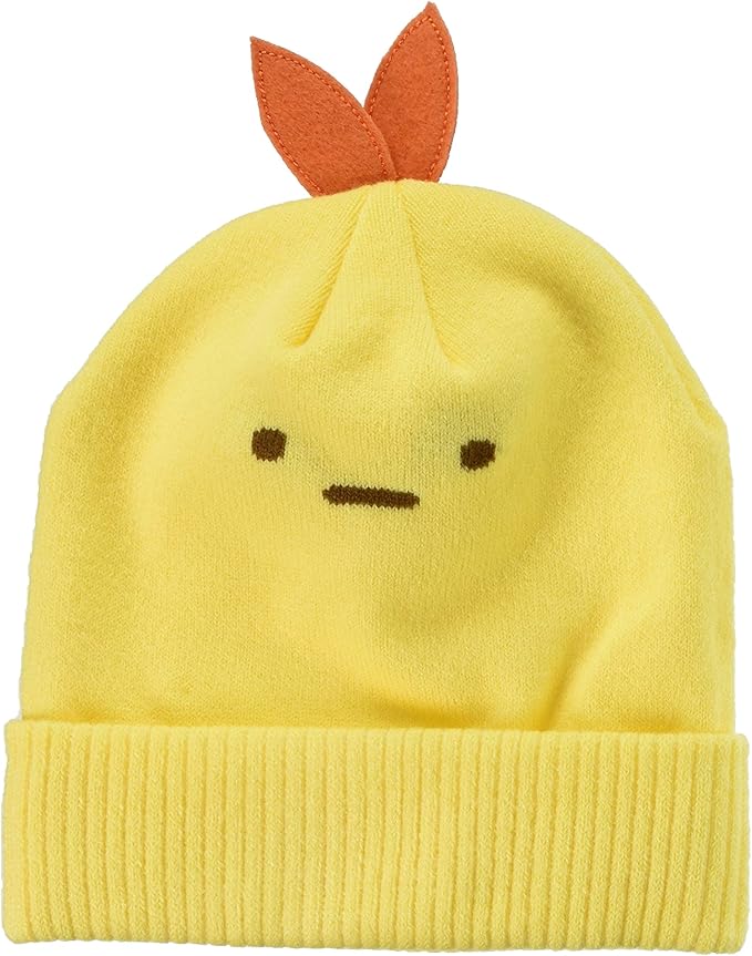 Amazon スミッコグラシ 防寒用帽子 キッズ ジュニア なりきり ナリキリ ニット帽 すみっコぐらし 冬 防寒 イエロー フリー 帽子 通販