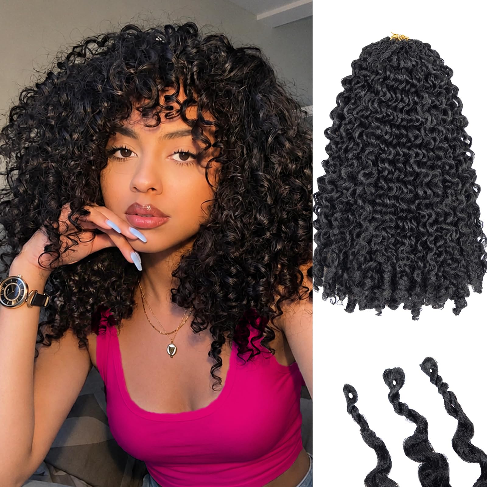 Matriarchs Burmese Curly Crochet Hair for Black Women 14 Inch Crochet Hair
