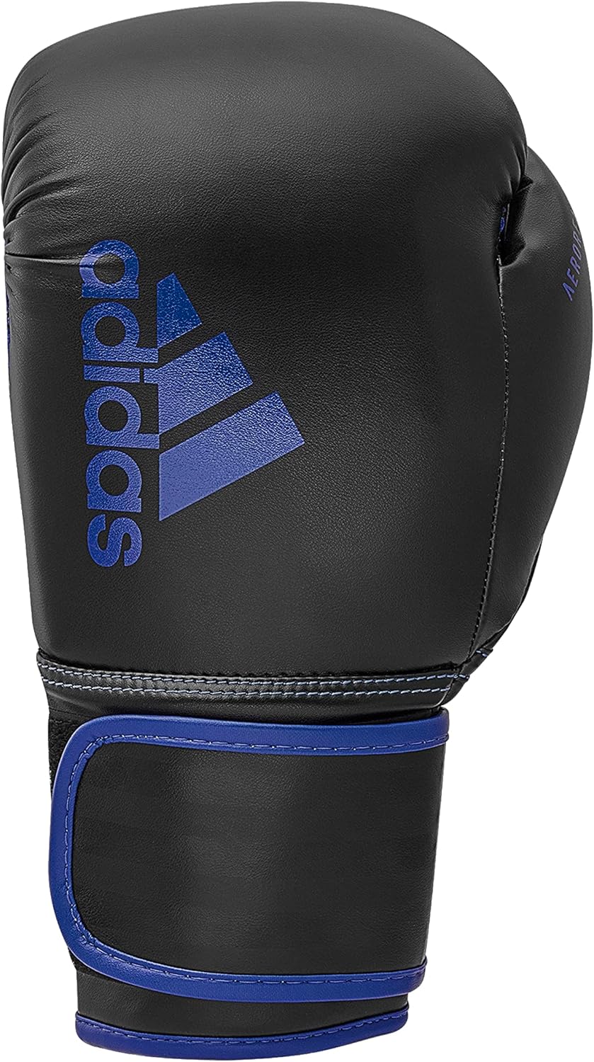 adidas Boxing Gloves - Hybrid 80 - for Boxing, Kickboxing, MMA, Bag, Training & Fitness - Boxing Gloves for Men & Women - Weight (14 oz, Black/Blue)