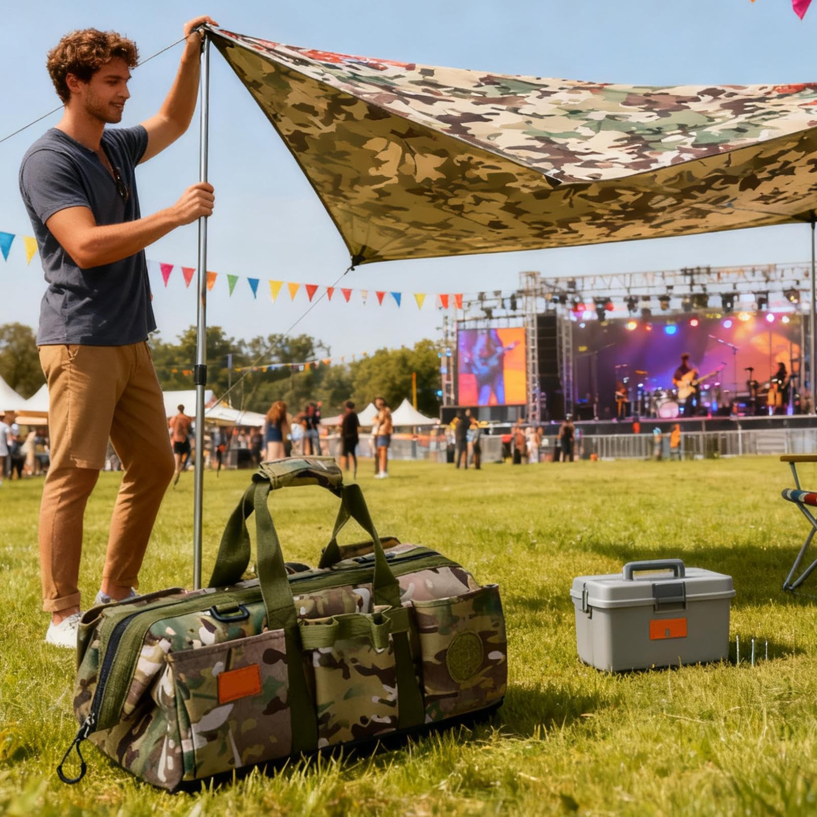 Sac À Sardines De Tente Pour Camping Boîte À Piquets De Tente Avec Plateau