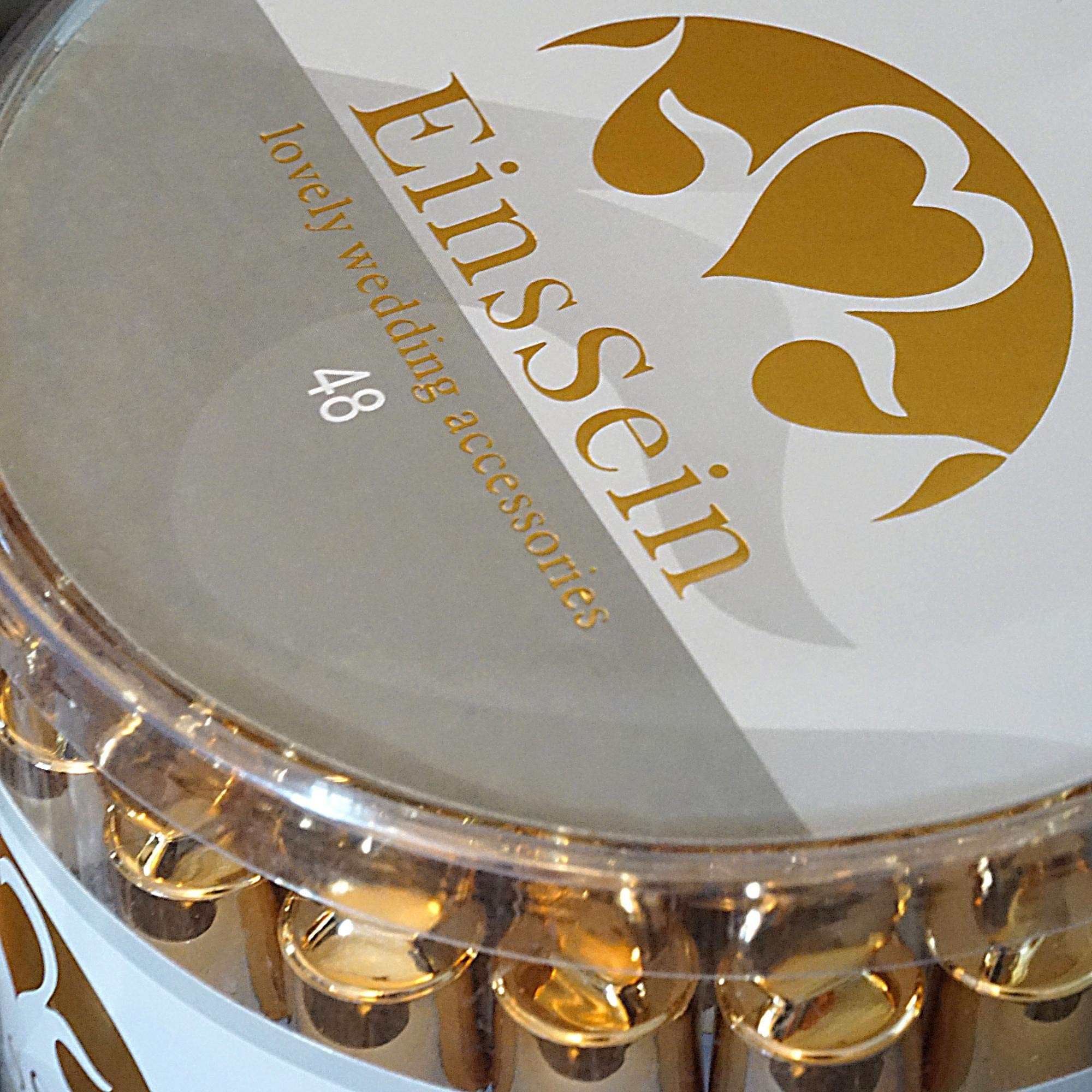 EinsSein 96x Seifenblasen Hochzeit Lovegläschen Set Gold high Gloss | Gastgeschenke für die goldene Hochzeit Taufe Geburtstag Valentinstag Verlobung Party| Hochzeitsseifenblasen mit Freudentränen