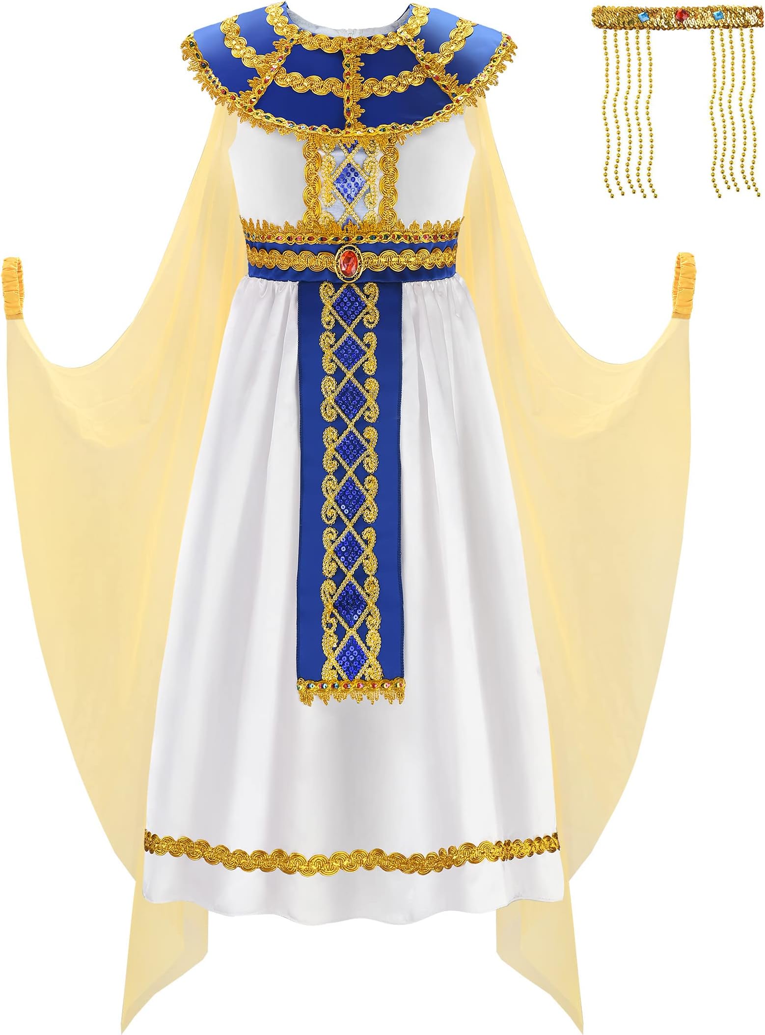 ReliBeauty Egyptian Costume Kids Girls Halloween Pharaoh Costume for Girls