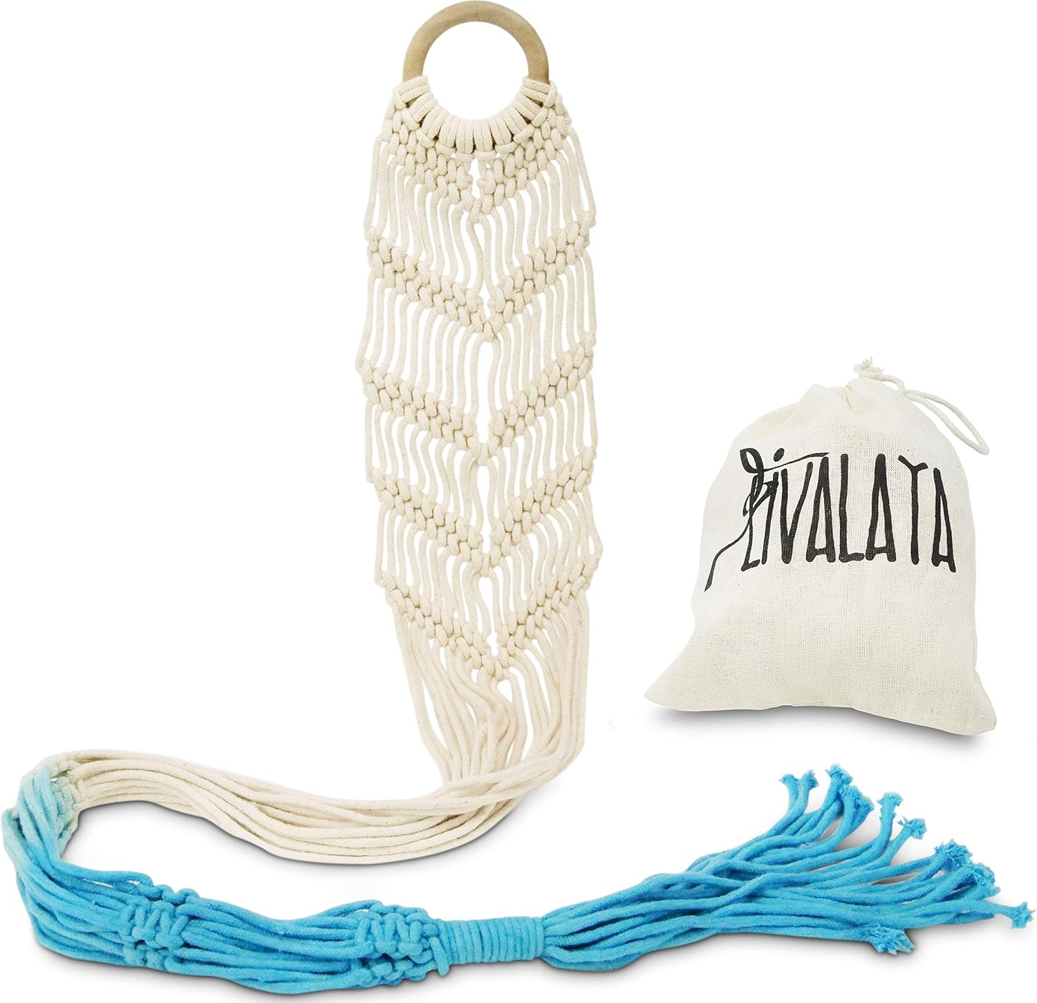 LIVALAYA Macrame Plant Hangers Wall Planter - Grey Ombre 48 Inch, Indoor or Outdoor Cotton Rope Hanging Plant Holder for Flower Pots - Modern Boho Home Décor, US Brand
