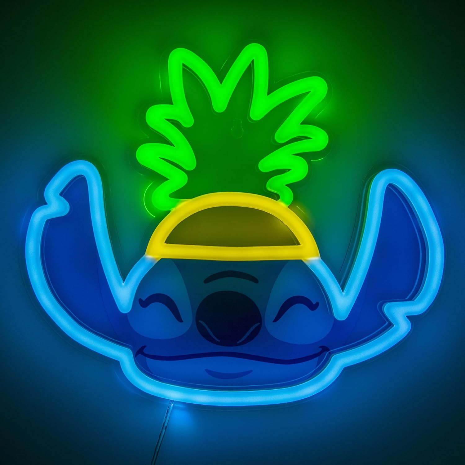 Lilo & Stitch Pineapple LED Neon Wall Light, Officially Licensed Disney Lamp with Power Cord for Home, Bedroom, Living Space, Gift for Movie Fans - Paladone