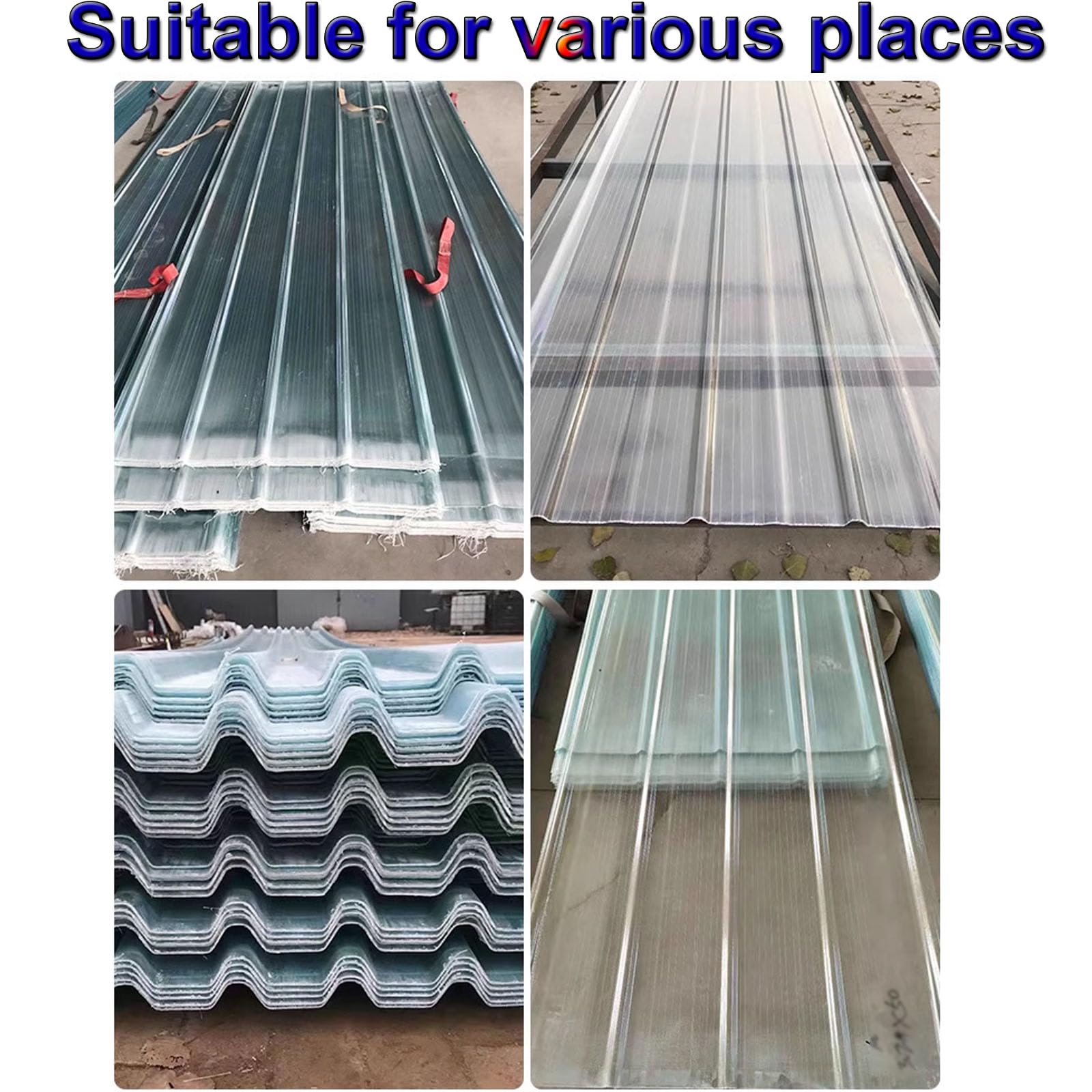 Hojas De Techo Corrugado, Planchas Transparentes Tejados De 1 Mm De Espesor, Placa De Iluminación Natural De Fibra De Vidrio, Placa Ondulada Anti-UV Para Uso En Exteriores (0.9×1.7m/35×67in)