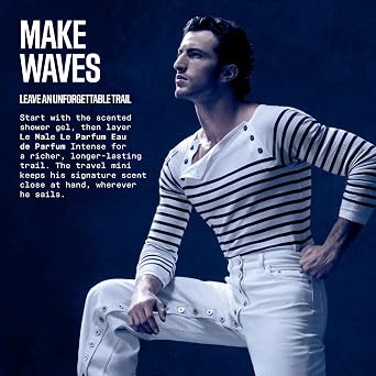Jean Paul Gaultier Le Male Le Parfum 3-Piece Gift Set for Men - Woody Amber Eau de Parfum Intense, Shower Gel & Travel Spray with Cardamom, Lavender & Vanilla