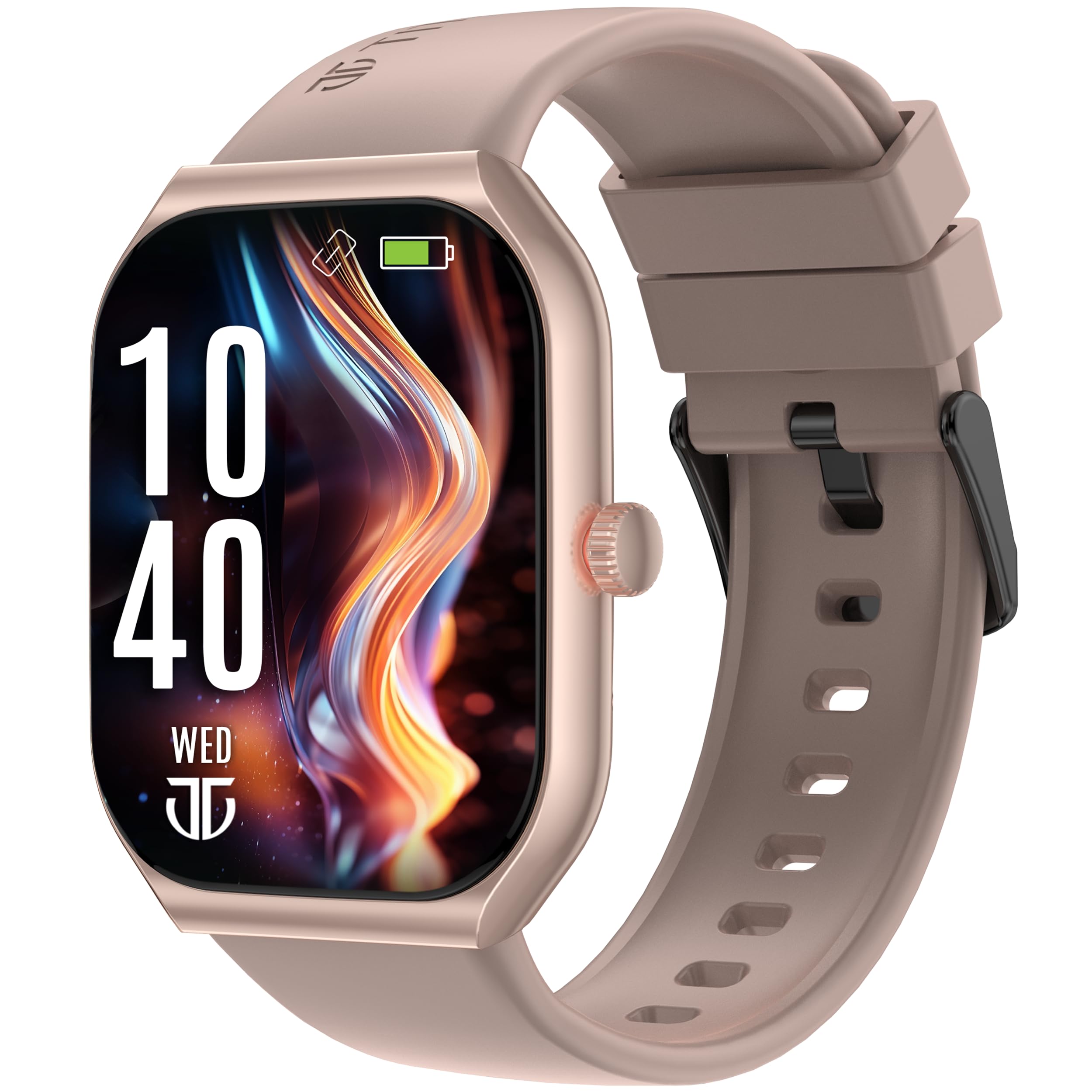 Titan Smart 3 Premium Smart Watch|1.96" Super AMOLED Display with 410x502 Pixel Resolution|SingleSync BT Calling|NitroFast Charging|110+ Sports Modes|200+ Watchfaces|Upto 7 Day Battery,Beige