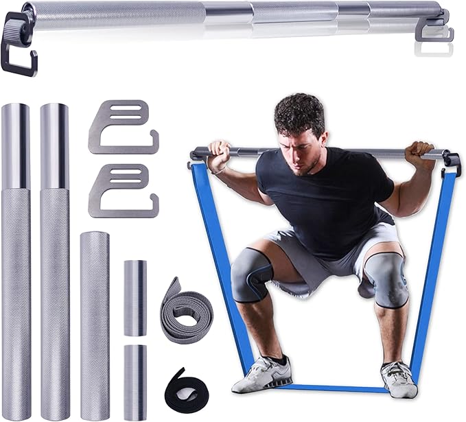 J Bryant Fitness Resistance Band Exercise Bar Full Body Workout Home