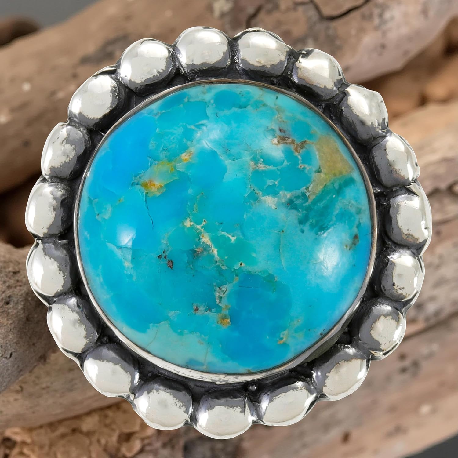 Turquoise Ring Sterling Silver 925 Genuine Gemstones Size 6 to 11 - Image 5