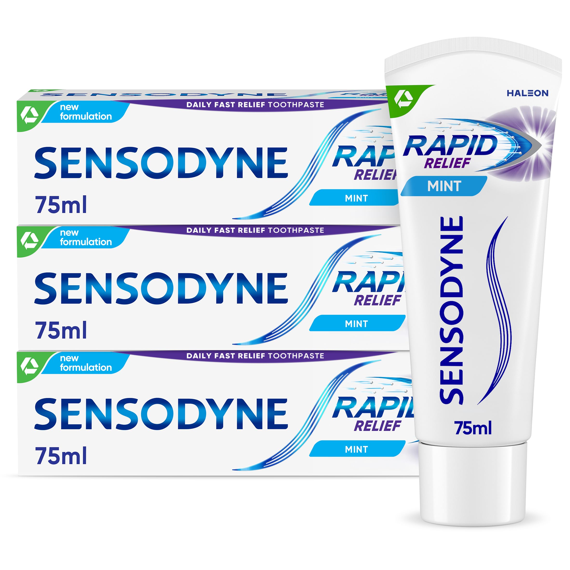 – Sensodyne Sensitive Toothpaste Rapid Relief Mint 75ml (Pack of 3)