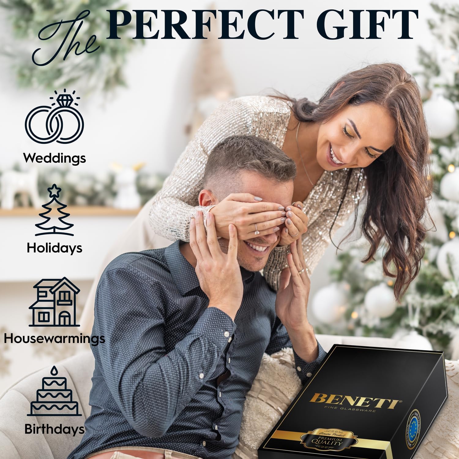 BENETI European Made Colored Martini Glasses Set of 6 Stemless Cocktail Glasses - 8 Oz, Dishwasher Safe, Crystal Glass Cups for Partys - Image 3