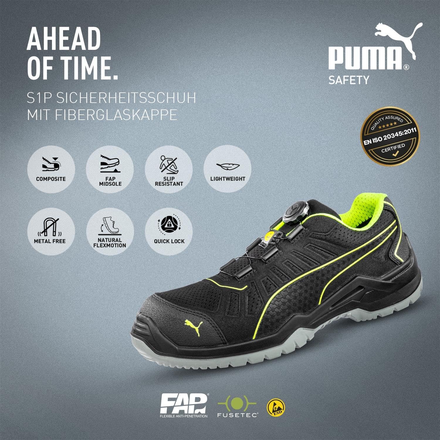 Solex S1P Safety Shoes Fuse TC Green Low - Dettaglio