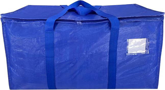 Storage Tote Moving Bag - Heavy Duty Zipper Great for Box Moving, Packing, Outdoor, Camping, Beach Pack of 6