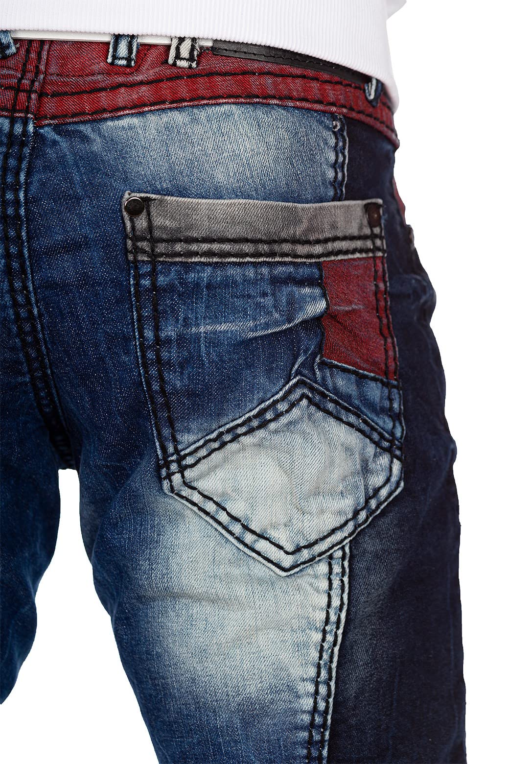 Cipo & Baxx Jeans da Uomo Regular Fit & Slim Fit – Denim alla Moda per Uomo con Effetto Used, Zip e Stile Biker | Jeans Blu e Neri per l’Uso Quotidiano e Il Tempo Libero