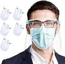 Set of 5 Face Visor, Full Face Protection Anti-splash, Anti-fog, Compatible with Glasses for Adults and Children, High Visibility and Comfortable Hold