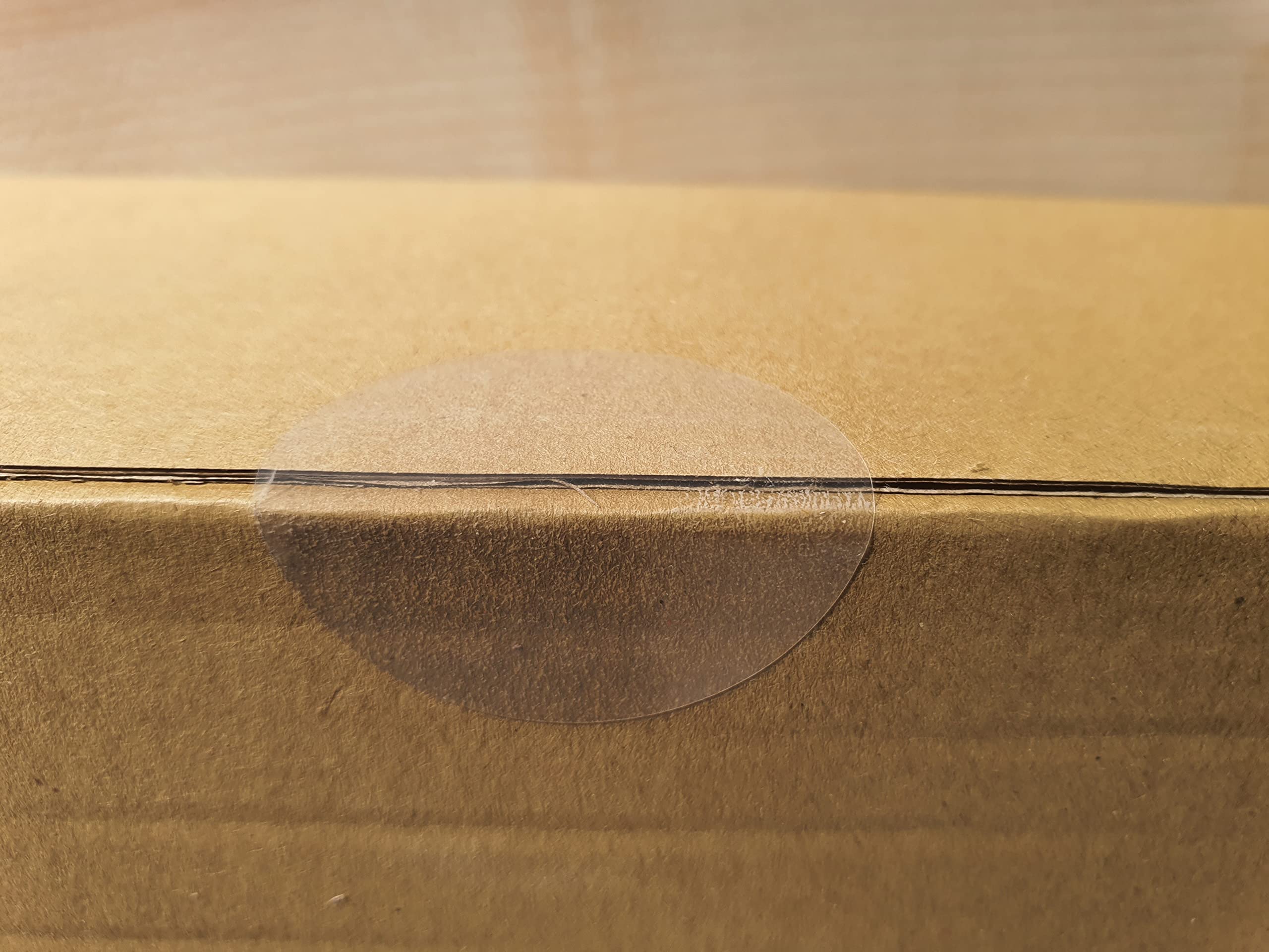 Verschlussetiketten transparent rund in verschiedenen Formaten permanent oder ablösbar Klebepunkte Verschlußetiketten, auch mit Perforation (50 mm, extra permanent)