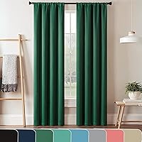 Vista 1 de Eclipse Darrell Thermaweave - Cortinas blackout para ventana, 37 x 84 pulgadas, color esmeralda