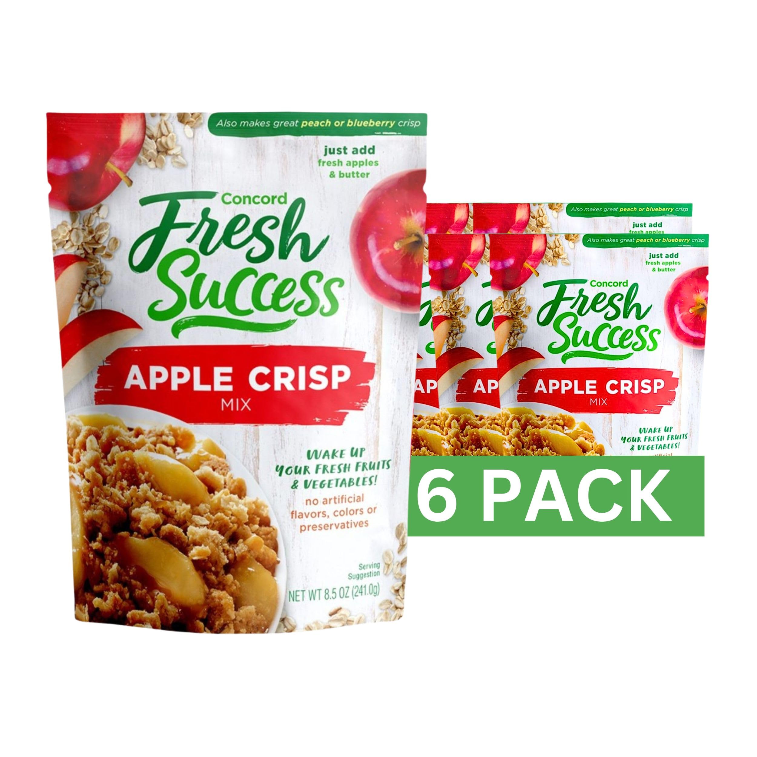 Concord Foods Apple Crisp Mix: Easy-to-Make Dessert with Delicious Ready to Go Ingredients - Sweet, Tender, Fruit Dessert Covered in Buttery, Cinnamon Crumb Topping (8.5 oz Pack of 6)