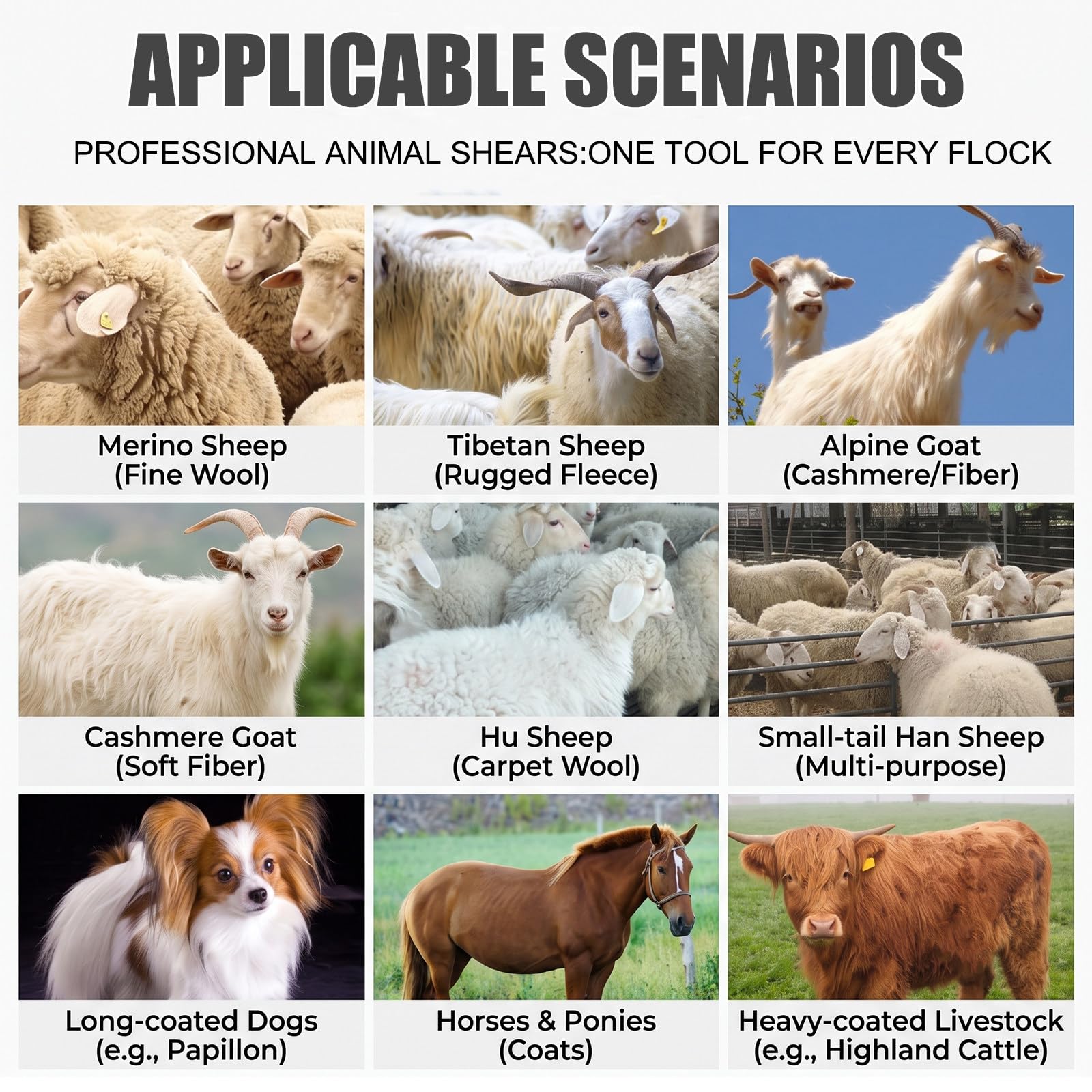 Stazione Professionale per la Toelettatura la Tosatura del Bestiame 850W | Ideale per Grandi Ranch, Affronta Senza Sforzo i Manti Folti e Ruvidi di Pecore, Capre, Alpaca, Lama e Animali a Pelo Folto.