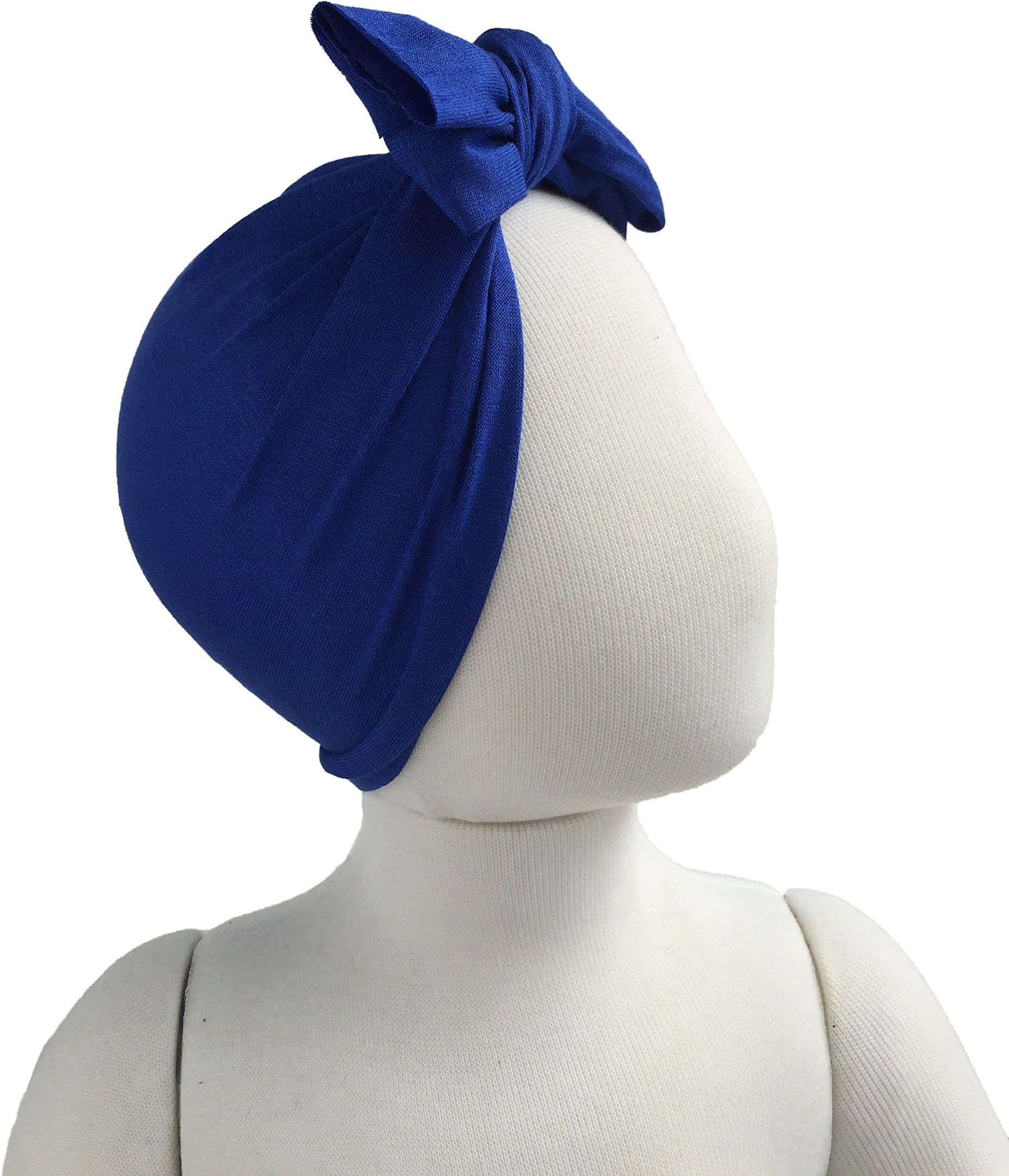 Baby Newborn Girl Turban Hat Headband Cotton Headwrap Beanie Several Colors! (0-6 Months, Electric Blue)