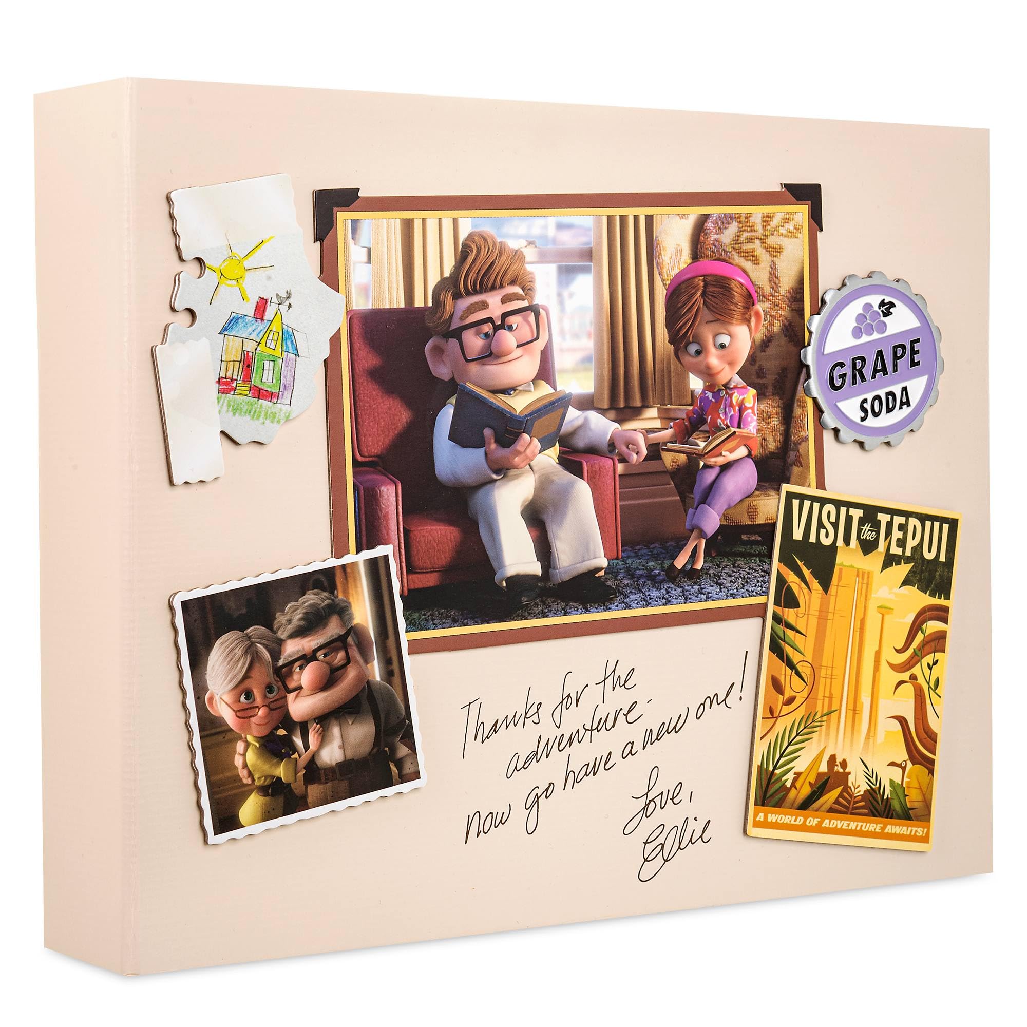 Disney Store Official Carl & Ellie Photo Album, Pixar's Up, H23.5cm x W30cm, Ring bound Book, Holds 50 Sheet / 100 Photos