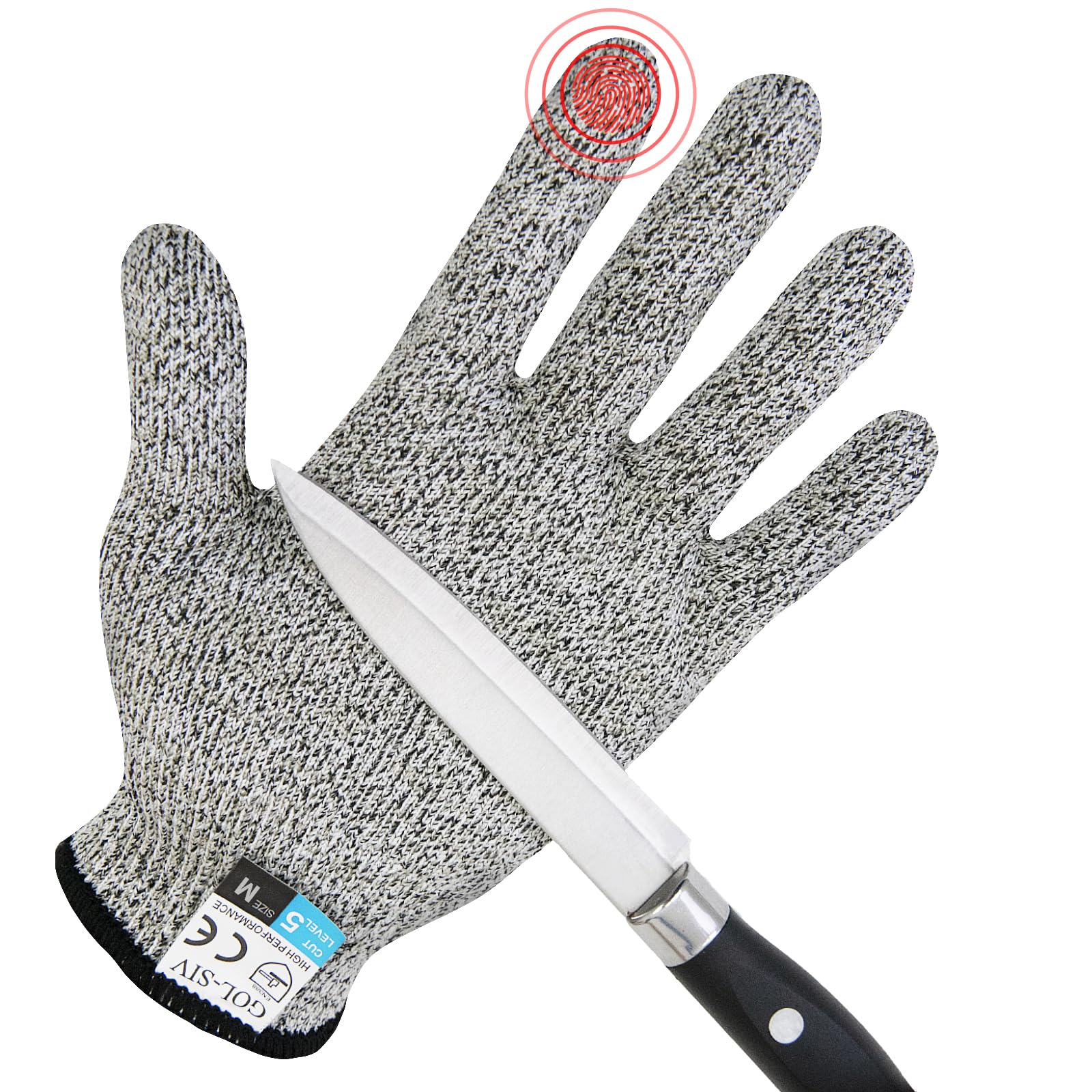 GOL-SIV Level 5 Cut Resistant Gloves Touch-Screen Compatible Cut Resistant Gloves Food Grade For Oyster Shucking, Meat Cutting, Mandoline Slicer,