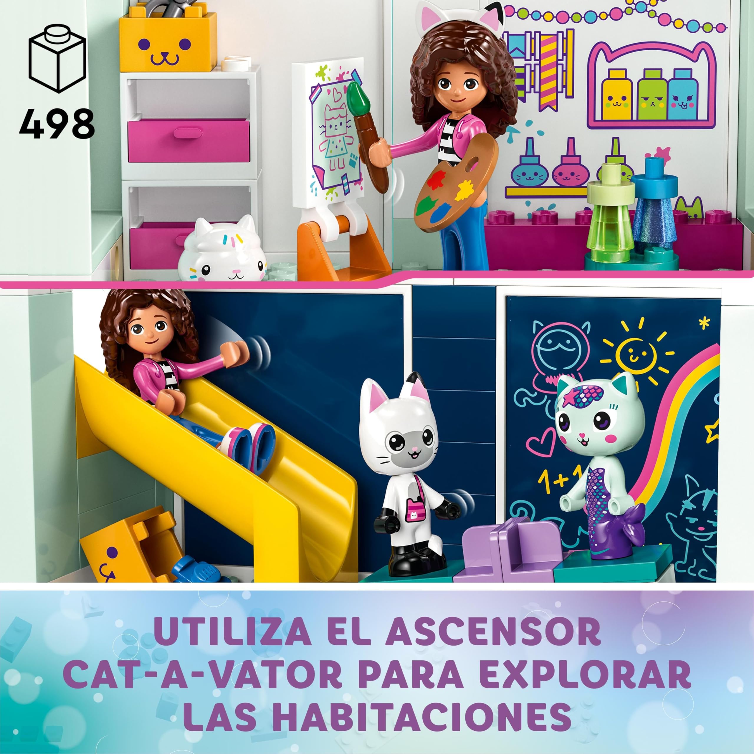 LEGO La Casa de Muñecas de Gabby - Casita de 4 Pisos con Figuras de Gabby, Pandy Patitas, Siregata y Muffin y Accesorios - Regalo de Cumpleaños para Niñas de 4+ Años 10788