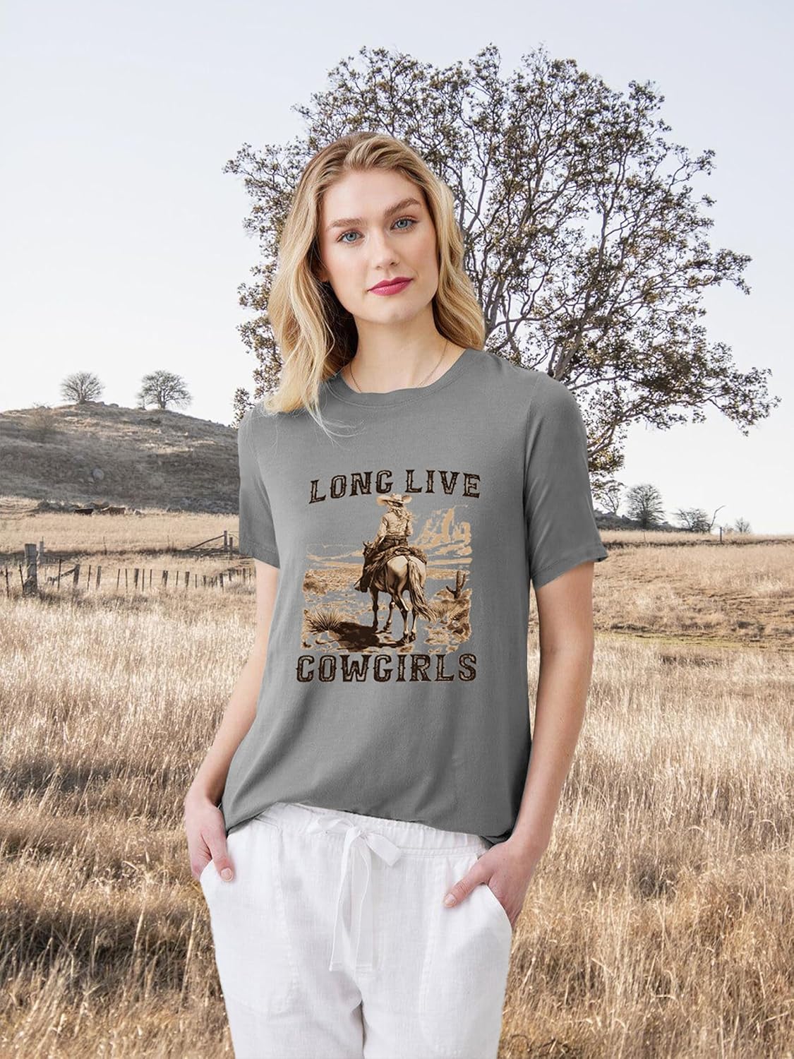 Savarana Western Cowgirls Shirts Women Vintage Graphic Tee Tops Funny Letter Print Country Music Tshirt - Image 2