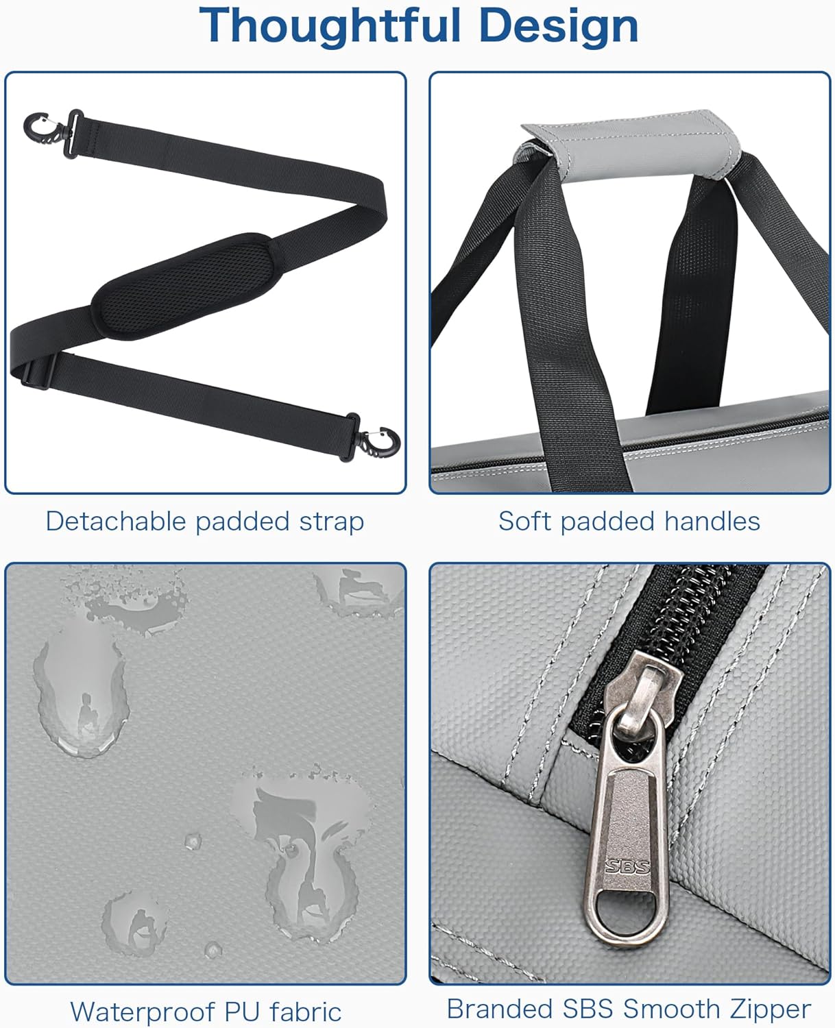 120L Travel Duffle Bag for Men and Women, Urtala 34” Large Duffle Bag for Traveling with Shoes Compartment, Foldable Travel Duffel Bags, Waterproof and Tear Resistant (Gray) - Image 6