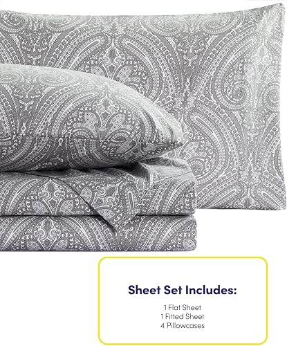 Miniatura 4 de Colección Supreme - Juego de sábanas de tamaño king, 6 piezas, 1500 hilos, de microfibra cepillada fina, con esquinas profundas, 2 fundas de