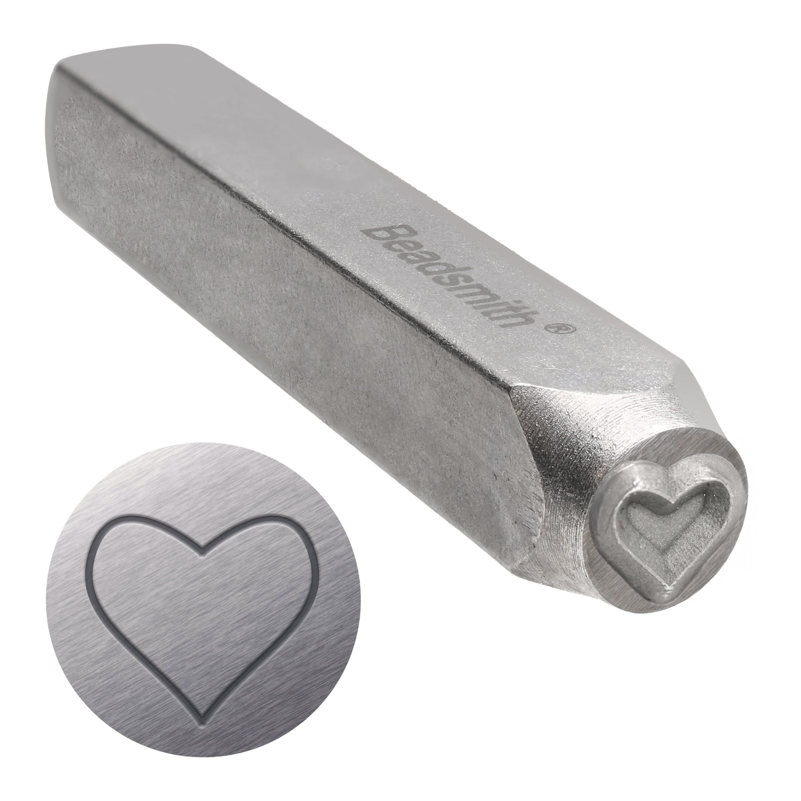 The Beadsmith Steel Design Stamps - Jewelry Stamping Tools, Heart Design, 2.25 Inches w/ 6 mm Base