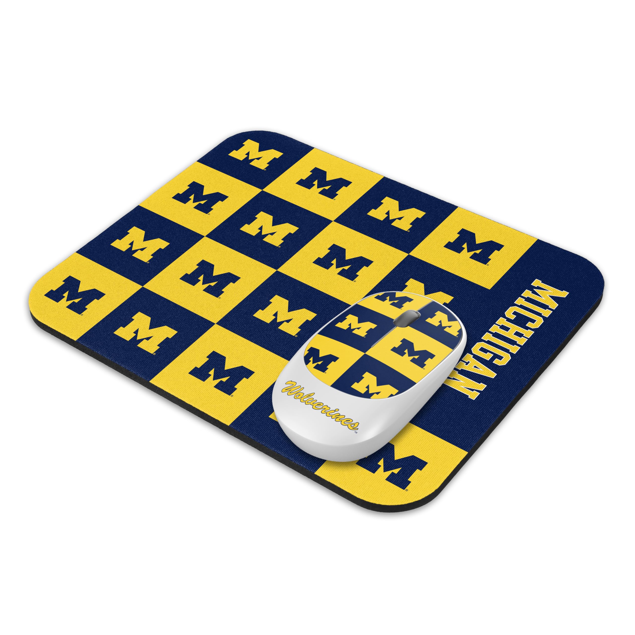 Photo 1 of **MISSING MOUSE PAD**
SOAR Collegiate Wireless Mouse and Mouse Pad- Checkered, Michigan Wolverines