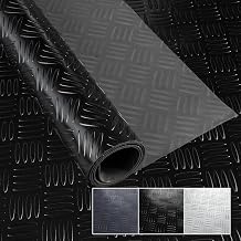 Revestimiento de suelo de PVC, venta por metros, 1,5 mm, alfombrilla antideslizante, alfombrilla para suelos, sin olor, chapa acanalada, alfombrilla estriada, color negro, 120 x 100 cm