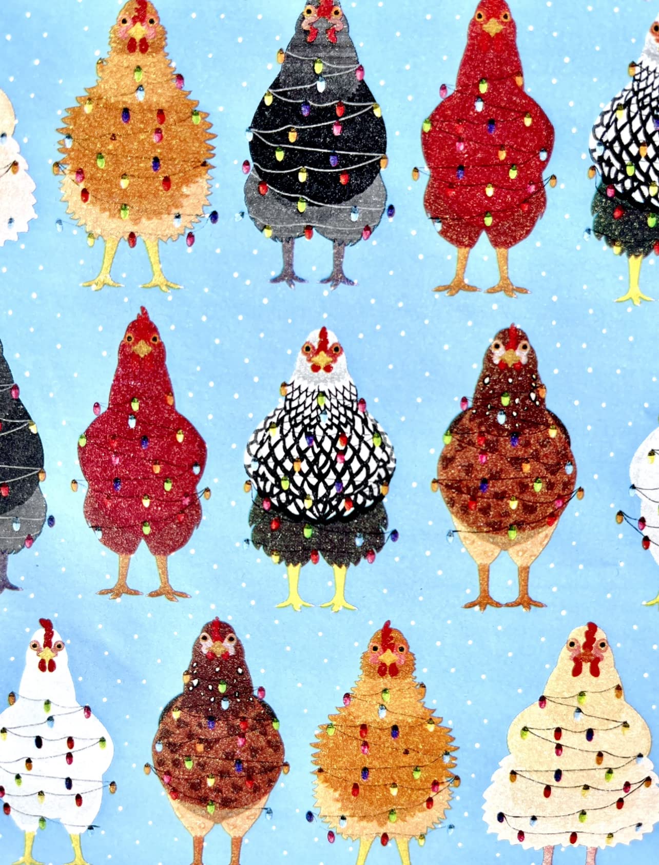 Large Roll Chicken Christmas Wrapping paper - Funny Christmas Wrapping paper - Farmhouse Christmas Farm Animal Gift Wrap
