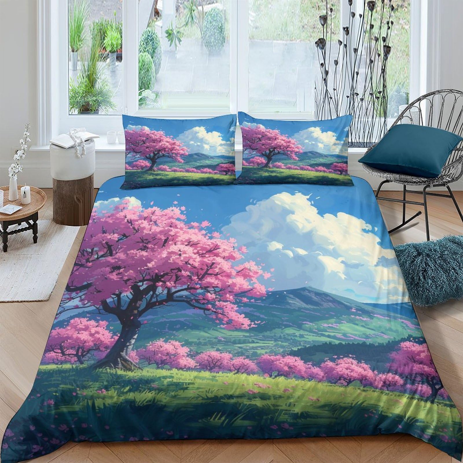 Housse de couette style japonais Sakura pour une ambiance zen dans la chambre