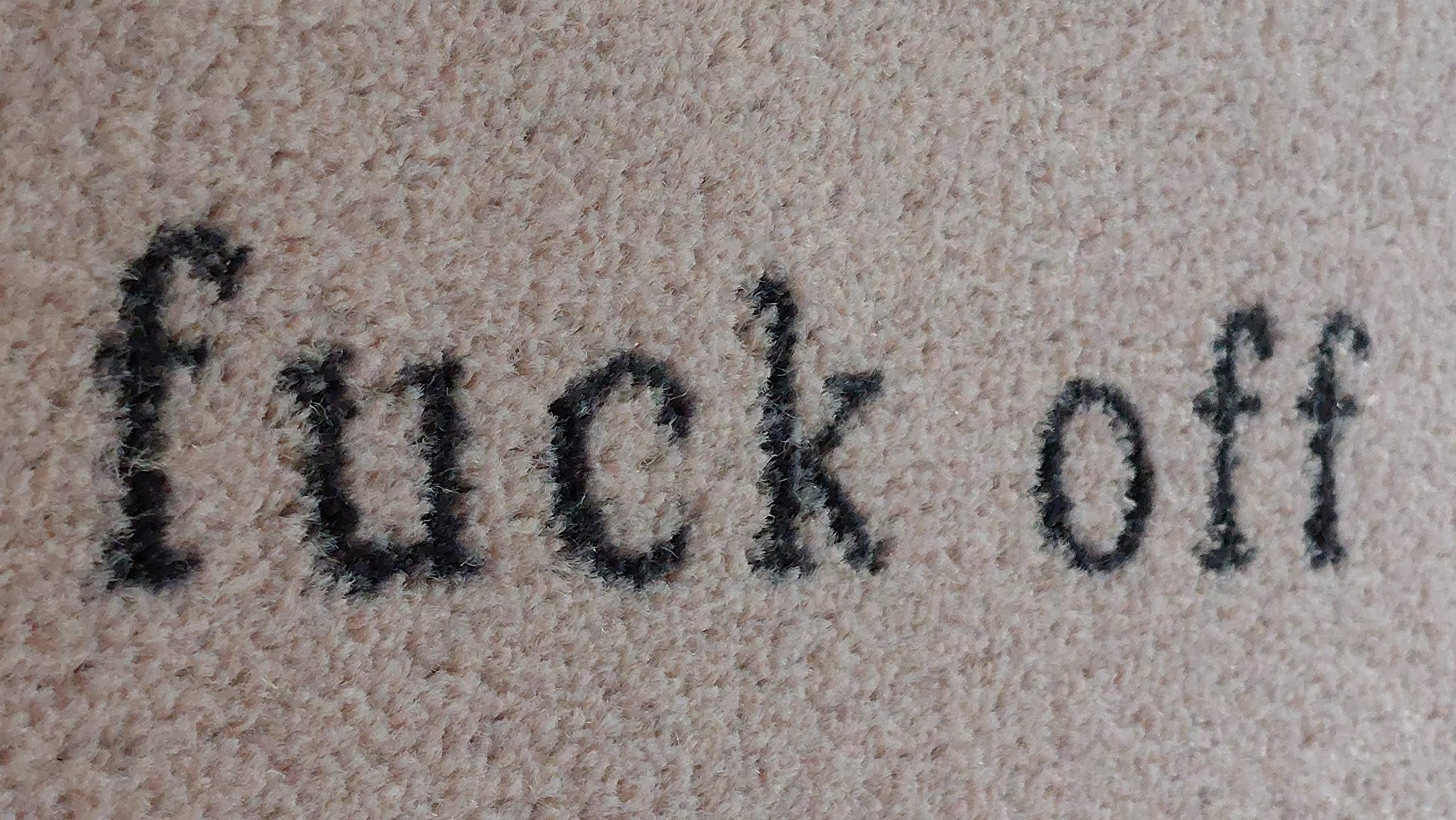 Mad about Mats Paillasson Alicia avec inscription « Fuck Off » - Pour intérieur et extérieur - Antidérapant - Lavable en machine - Beige - 50 x 75 cm