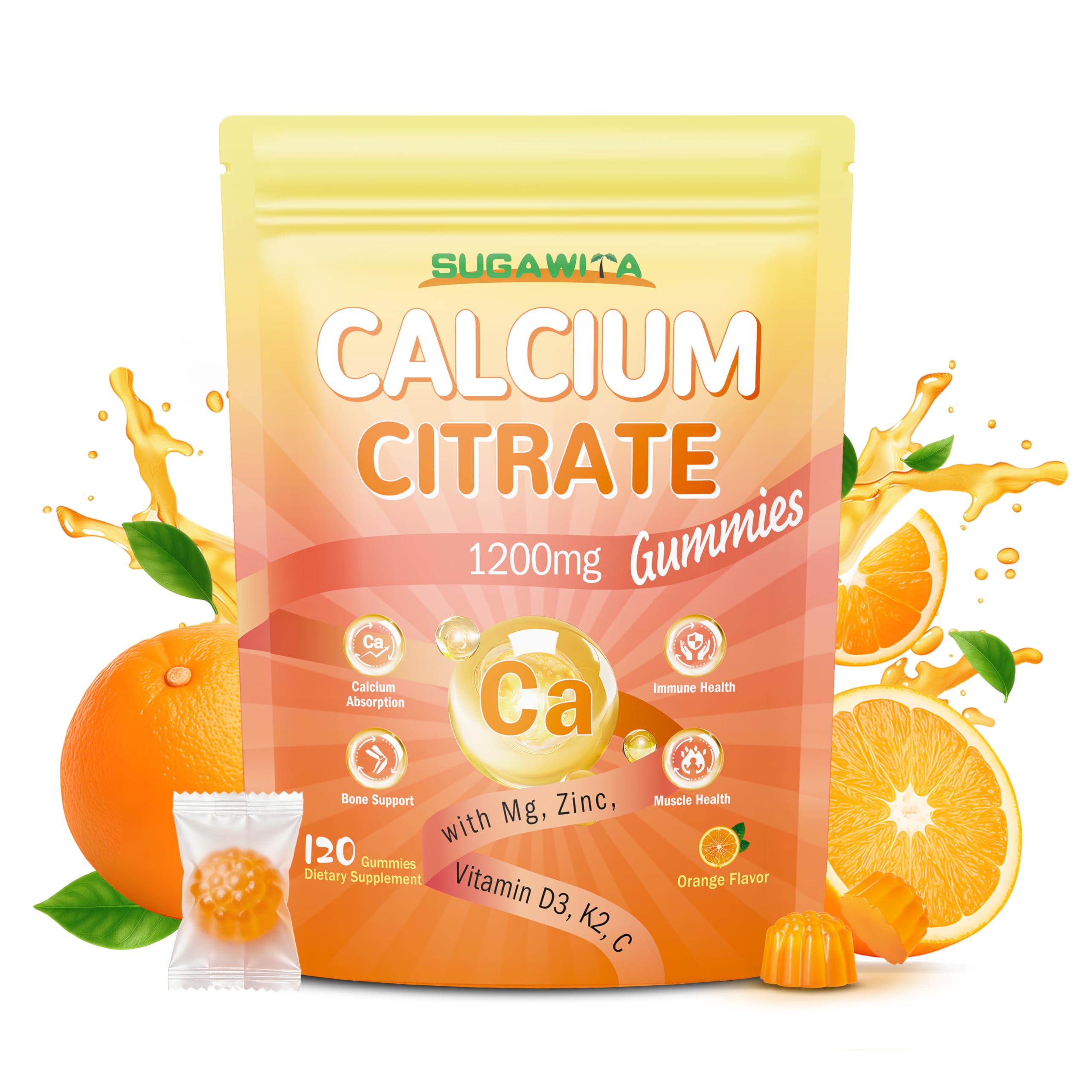 Calcium Citrate 1200mg with Vitamin D3 Gummies for Women & Men