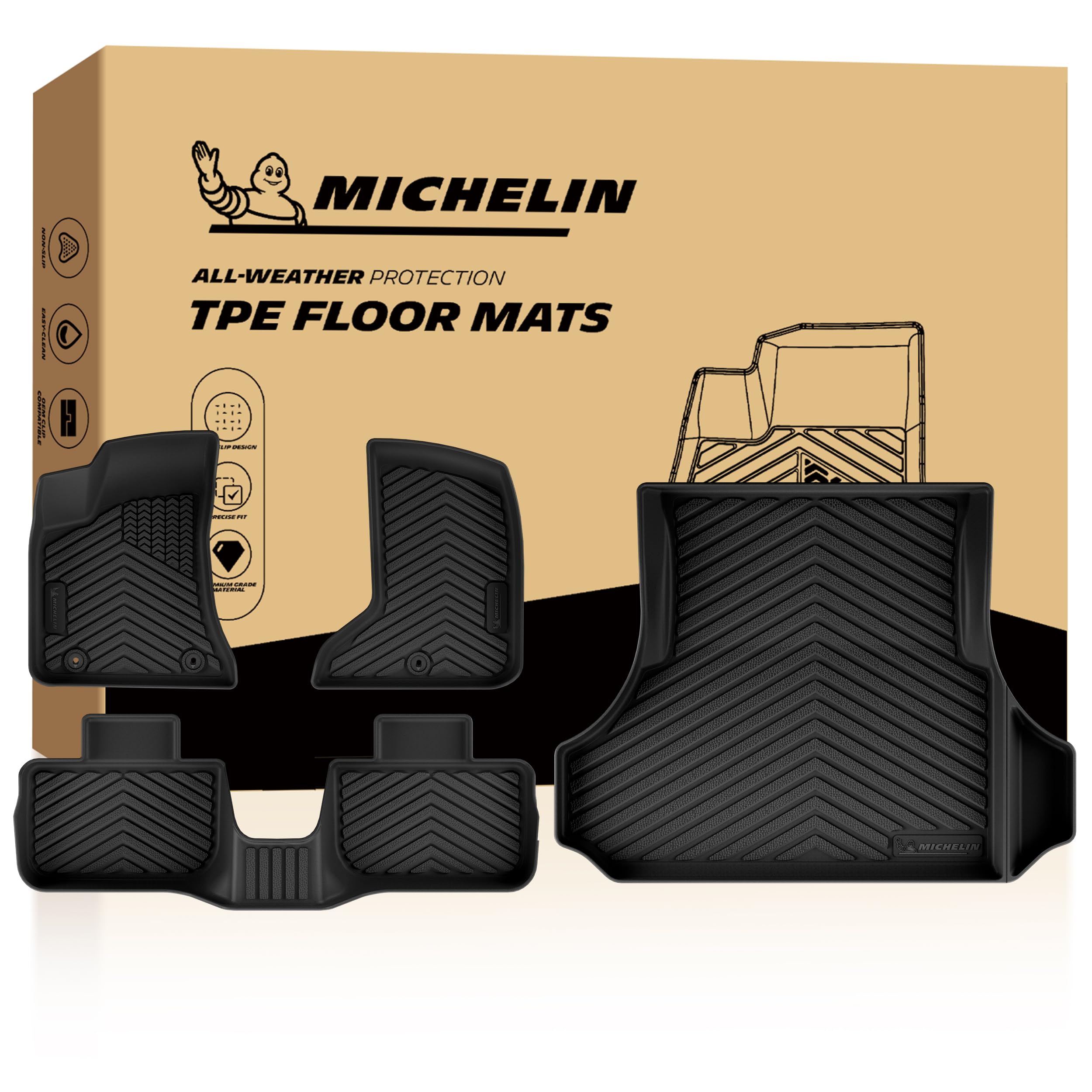 Michelin Vehicle Mats for 2011-2023 Dodge Charger/Chrysler 300 AWD(4 Piece)
