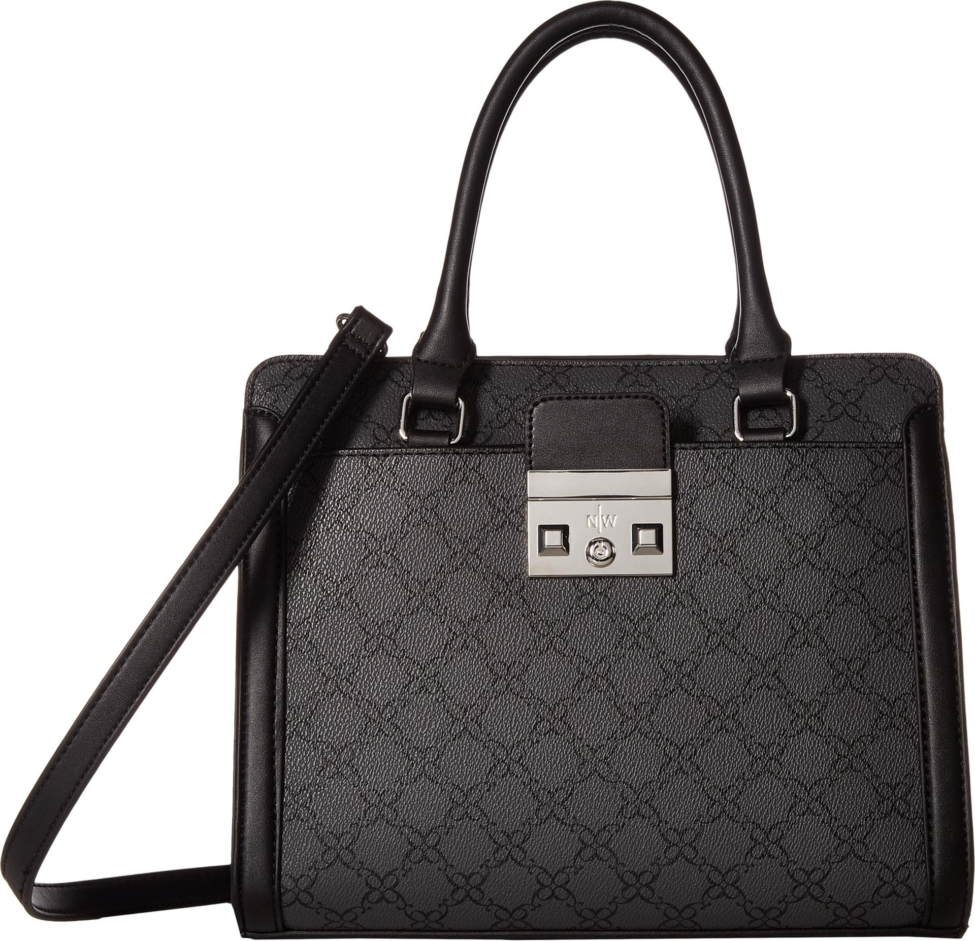 Nine West Womens Camelia Jetset Satchel Jet Black One Size