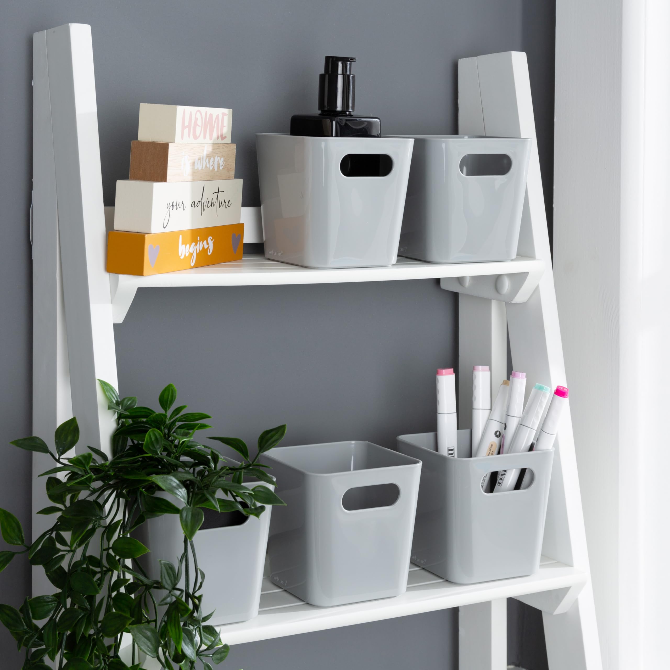 Wham Studio Basket 1.01 Square - Grey - Plastic Storage Basket