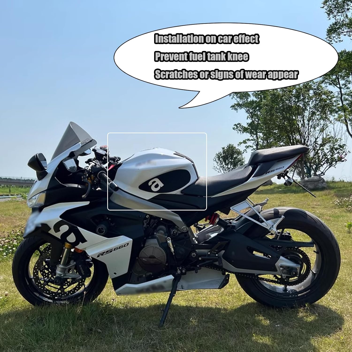 for RS 660 RS660 Tuono 660 2025 Motorcycle Side Tank Pads Tank Pads Knee Pads Protectors Decals Traction Pads rs 660 rs660 Tuono 660 2020-2025 Motorcycle Accessories (Red)