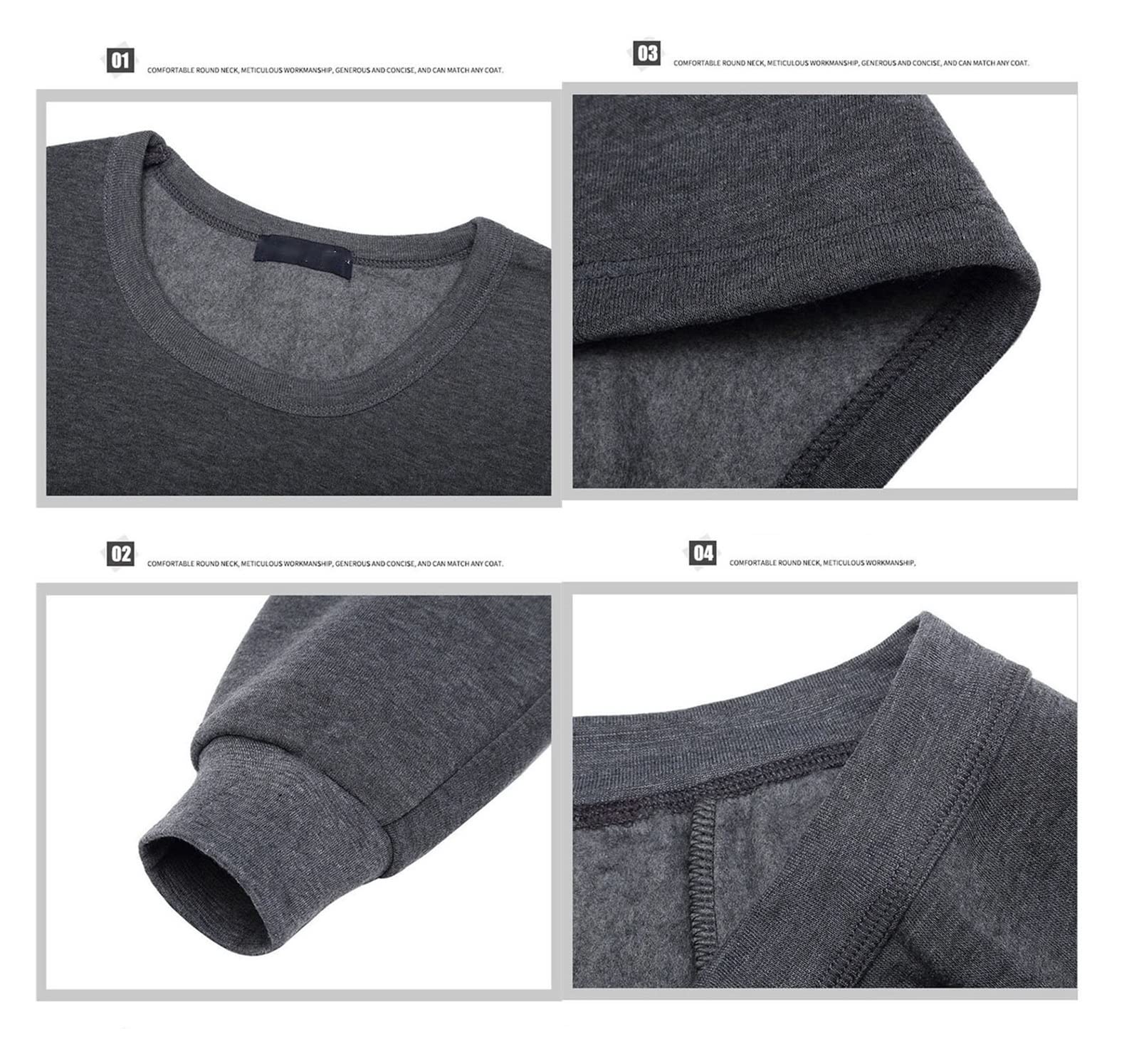PAXAS Conjunto De Ropa Interior Térmica para Hombre Invierno Long Johns Conjunto De Ropa Interior Térmica para Hombre De Vellón Fino De Color Sólido Mantener El Calor