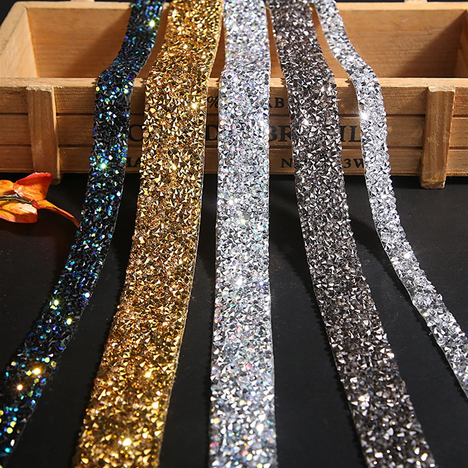 1 Yard 5/10/20/30/40mm Glitter Strass Kette Band Trim Harz Kristall Dekoration DIY Gürtel Kleidungsstück Hotfix Applikation Handwerk (Color : Clear AB, Size : 20mm)