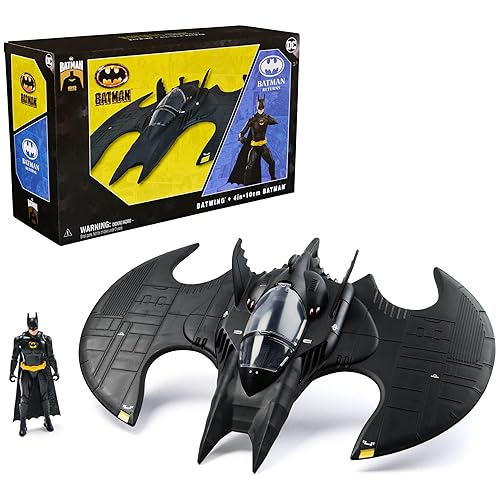 DC Comics Batman, Batwing and 4-inch Batman Figure Set, 1992 Batman Returns Limited Edition 85th Anniversary Collectible Kids Toys for Boys Ages 3 and Up