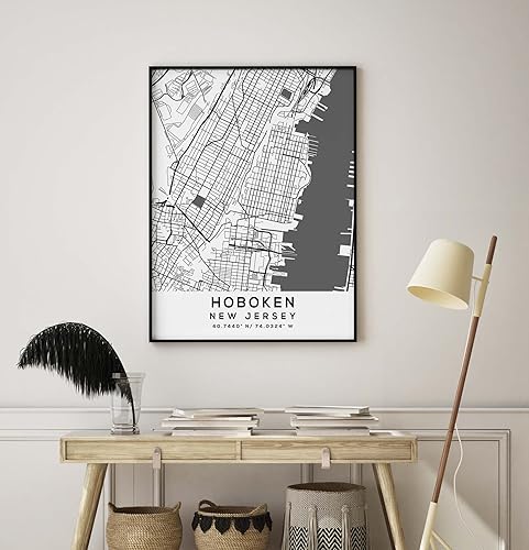 Miniatura 8 de Mapa de Hoboken, Nueva Jersey, Light 2 (36x48)