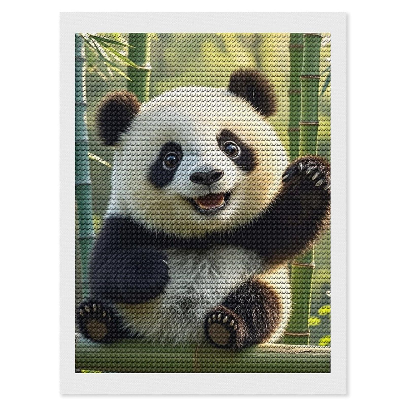 Funny Panda Diamond Painting Kits for Adults, DIY 5D Diamond Painting Kits for Beginners, Round Full Drill Diamond Dots Paintings, Diamonds Pictures Gem Art for Crafts Home Decor 12"x16"