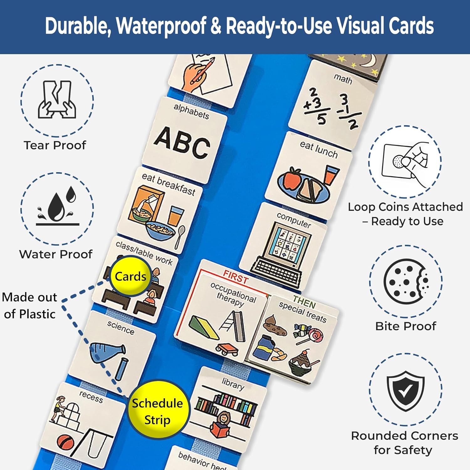 Visual Schedule for Kids – 133 Durable Plastic Picture Cards with Soft Loop Coins | Daily Routine & Chore Reward Chart for Home, School, Autism, ADHD & Special Needs Behavior Support
