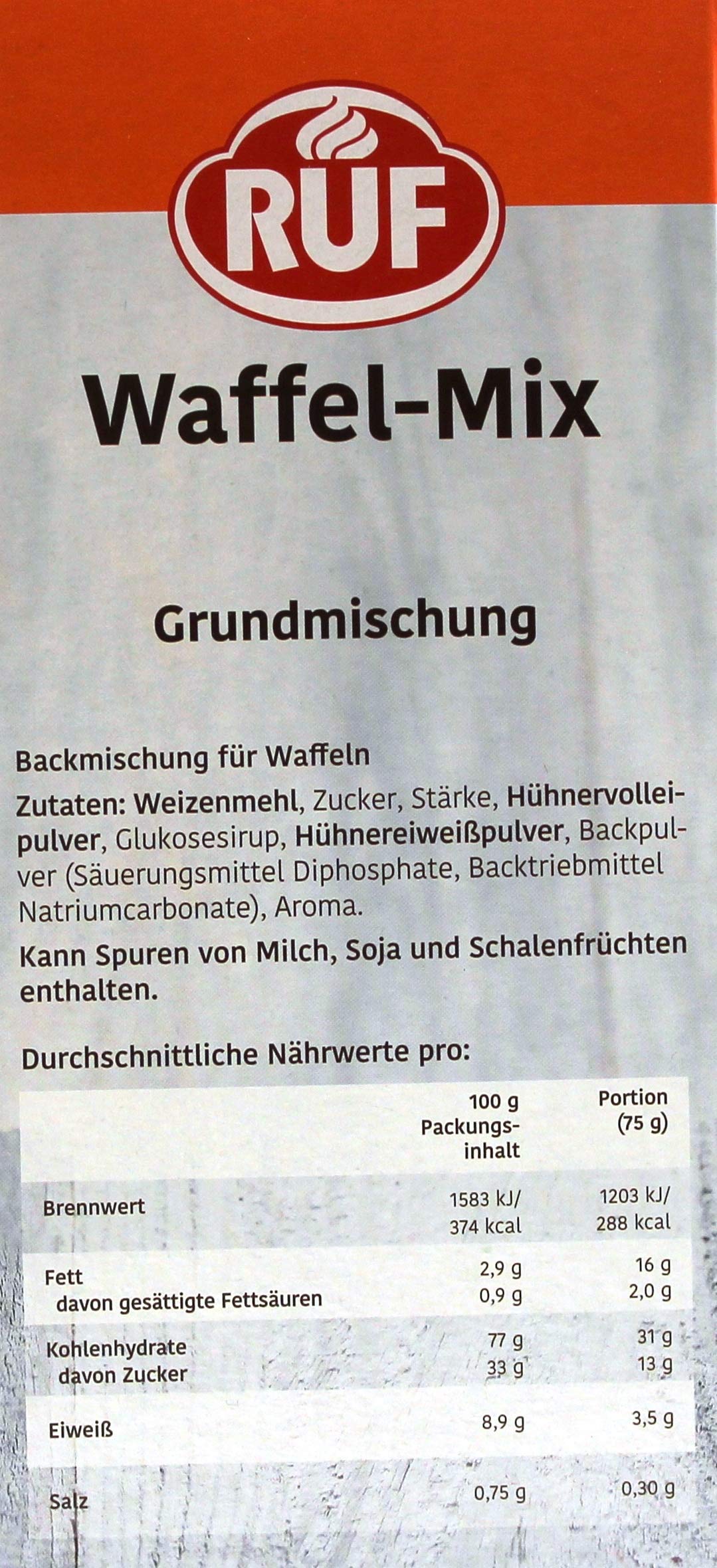 RUF Waffel-Mix Grundmischung, 10er Pack (10 x 1 kg)