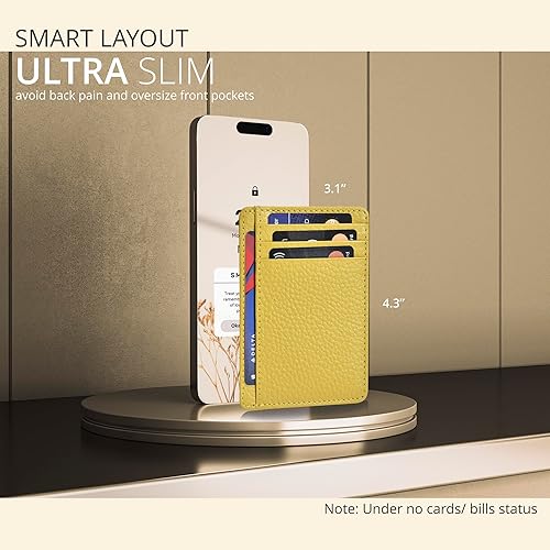 Vista 72 de Oak Leathers Leather Slim Minimalist Wallet for Men & Women RFID Front Pocket Leather Card Holder Wallets